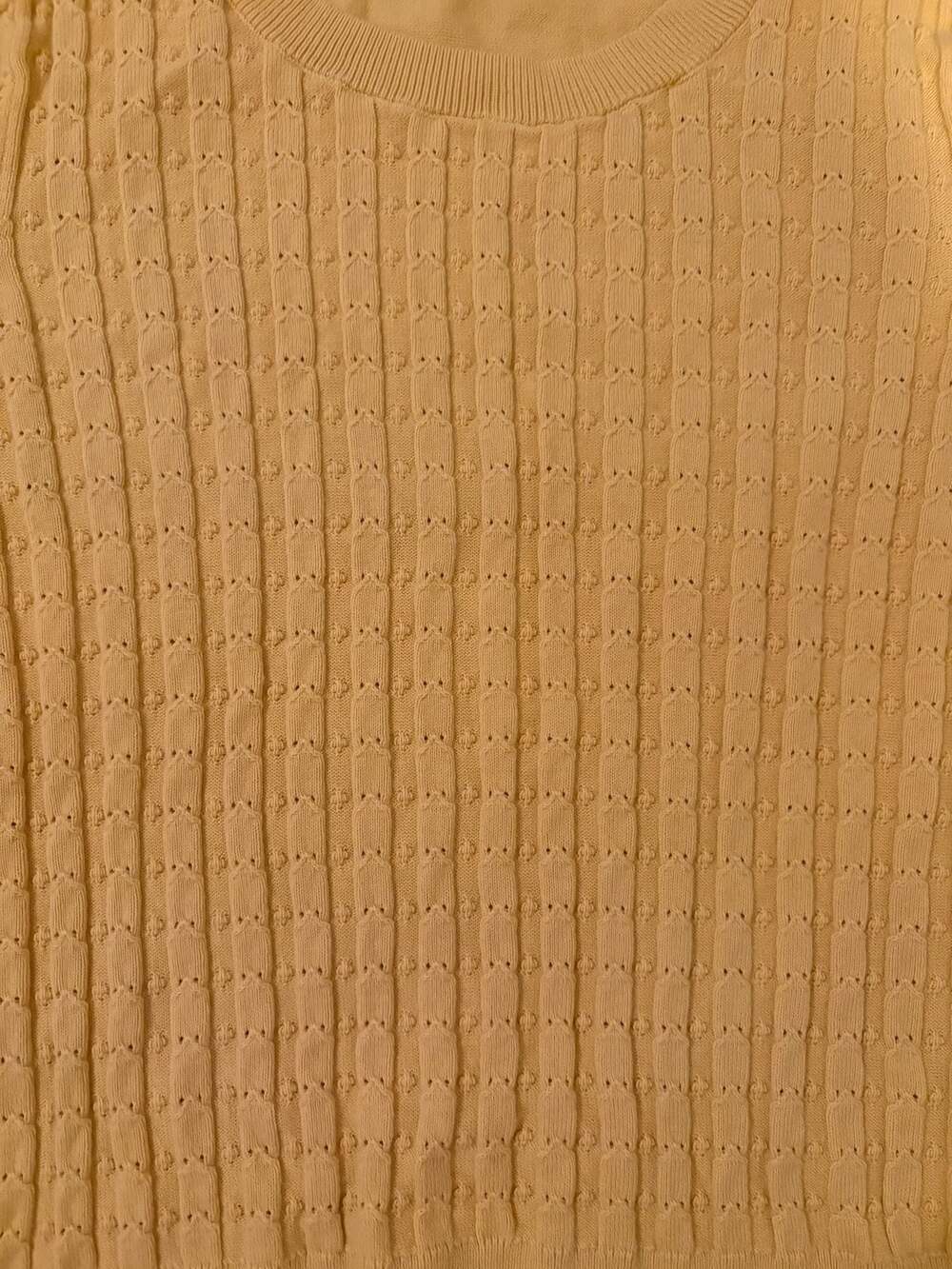 Banana Republic Yellow Cable Knit Crewneck Sweater Size L - Picture 2 of 5